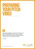 Preparing Your Pitch Video