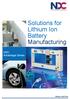 Solutions for Lithium Ion Battery Manufacturing