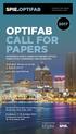 OPTIFAB CALL FOR PAPERS