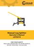 Manual Log Splitter Operator s Manual LST33/14