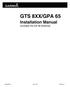 GTS 8XX/GPA 65 Installation Manual