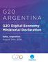 G20 DIGITAL ECONOMY. A Digital Agenda for Development. G20 Digital Government Principles