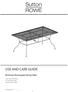 USE AND CARE GUIDE. Rochester Rectangular Dining Table. Product code: UPC code: Vendor Item: SM-K-750T-66