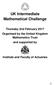 UK Intermediate Mathematical Challenge Thursday 2nd February 2017 Organised by the United Kingdom Mathematics Trust and supported by