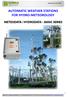 AUTOMATIC WEATHER STATIONS FOR HYDRO-METEOROLOGY