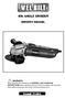4IN. ANGLE GRINDER OWNER S MANUAL