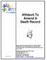 Affidavit To Amend A Death Record