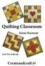 Quilting Classroom. Createandcraft.tv. Jennie Rayment. 21st Oct 8.00 am