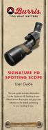SIGNATURE HD SPOTTING SCOPE User Guide