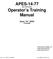 APES HD-7700 Version Operator s Training Manual