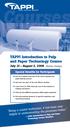 Courses. TAPPI Introduction to Pulp and Paper Technology Course. Special Benefits for Participants