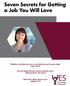 Seven Secrets for Getting a Job You Will Love