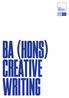 BA (HOnS) CREATIVE WRITInG