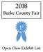 Burke County Fair. 1 s. Open Class Exhibit List