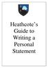 Heathcote s Guide to Writing a Personal Statement