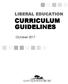 LIBERAL EDUCATION CURRICULUM GUIDELINES