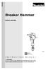 Breaker Hammer MODEL HM1800. WARNING: For your personal safety, READ and UNDERSTAND before using. SAVE THESE INSTRUCTIONS FOR FUTURE REFERENCE.