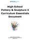 High School Pottery & Sculpture 4 Curriculum Essentials Document