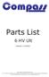 Parts List. 6 HV Ult. Version 1.0/2013