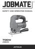 SAFETY AND OPERATING MANUAL 700W JIGSAW JM700JS