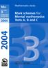 Mark schemes for Mental mathematics Tests A, B and C