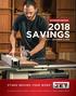 STAND BEHIND YOUR WORK WOODWORKING 2018 SAVINGS JULY 1 - DECEMBER 31, 2018