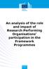 An analysis of the role and impact of Research Performing Organisations participation in the Framework Programmes