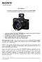 Press Release. A Revolution in Resolution: Enthusiast-oriented Cyber-shot RX1R Latest 35mm full-frame compact camera delivers sharpest ever detail