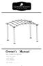 Steel Pergola With Open Roof. Product Code: D71 M KSN Code: UPC Code: Date of purchase: / /