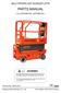 SELF-PROPELLED SCISSOR LIFTS PARTS MANUAL. ( For JCPT0807HD / JCPT0807DC ) WARNING