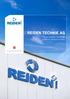 Machine tool manufacturer. Reiden Technik AG Swiss quality based on tradition and innovation