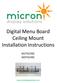 Digital Menu Board Ceiling Mount Installation Instructions