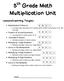 5 th Grade Math Multiplication Unit