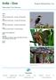 India - Goa. Bargain Birdwatching Tour. Naturetrek Tour Itinerary. Dates 2018 Saturday 3rd November Sunday 11th November