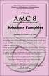 American Mathematics Competitions. 17 th Annual AMC 8. (American Mathematics Contest 8) Solutions Pamphlet. Tuesday, NOVEMBER 13, 2001
