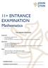 11+ ENTRANCE EXAMINATION Mathematics