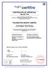 CERTIFICATE OF APPROVAL No CF 718 PILKINGTON GROUP LIMITED