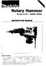 Rotarv Hammer INSTRUCTION MANUAL. 38 mm (1-1/2 ) MODEL HR3851. * Note: Specifications may differ from country to country.