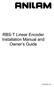 Warranty. RBS-T Linear Encoder Installation Manual and Owner s Guide