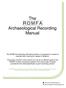 The ROMFA Archaeological Recording Manual