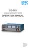 CG-503 OPERATION MANUAL