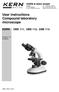 User instructions Compound laboratory microscope