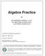 Algebra Practice. Dr. Barbara Sandall, Ed.D., and Travis Olson, M.S.