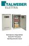 Electrodynamic voltage stabilizer Series STC-T three phase Operating instruction manual