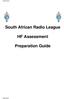 South African Radio League. HF Assessment. Preparation Guide
