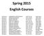 Spring 2015 English Courses