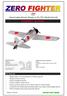 Hand-made Almost Ready to Fly R/C Model Aircraft ASSEMBLY MANUAL