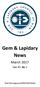 Gem & Lapidary News. March Vol. 43 No 3. Print Post Approved PP243352/00002