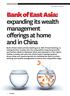 Bank of East Asia: expanding its wealth management offerings at home and in China