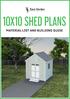 10x10 Shed Plans and Building Guide